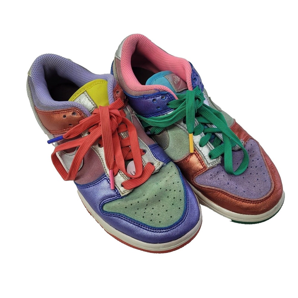 Nike Dunk Low Patchwork Mismatch Multicolor Women's Sneakers US 6.5 Grunge